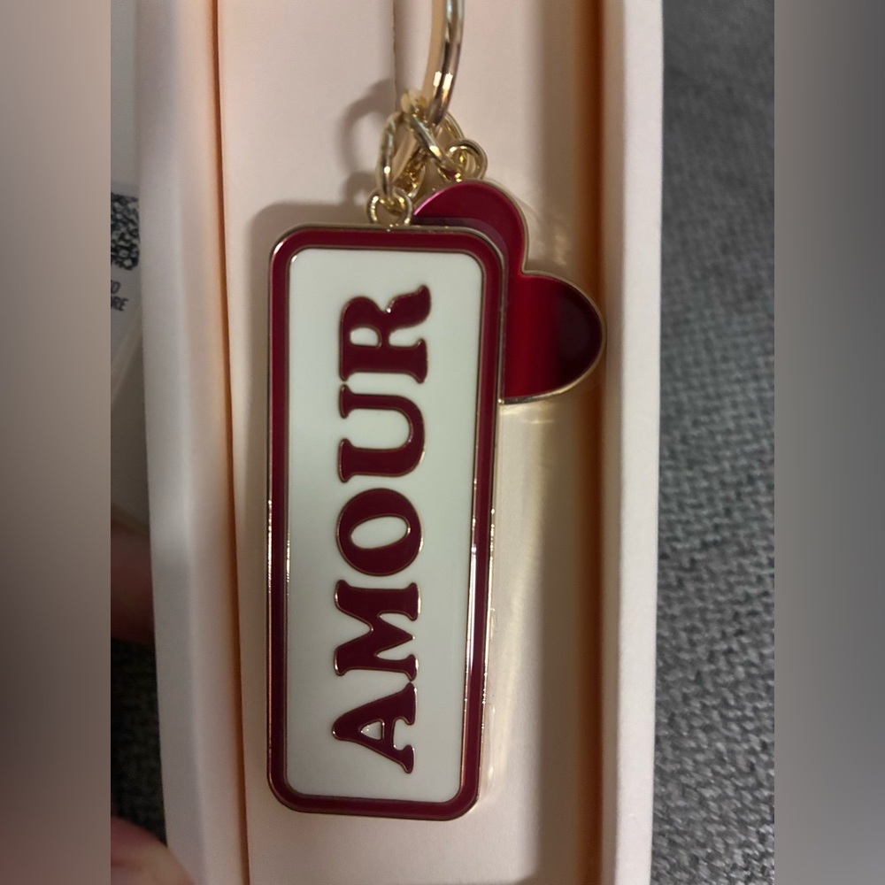 NWT Sezane Red and White Keychain